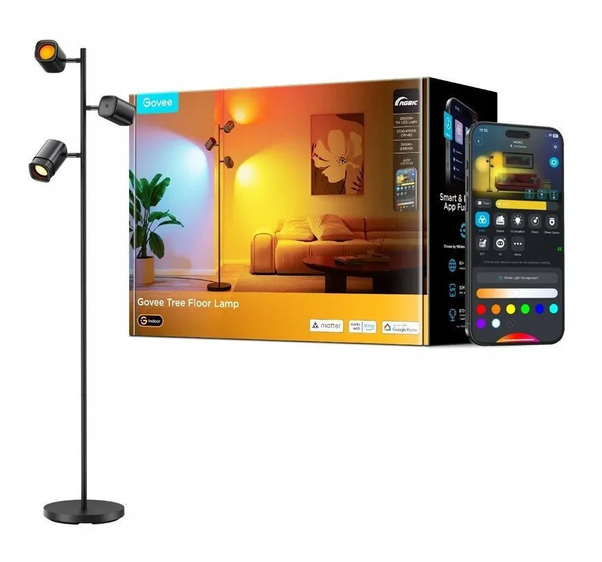 20251211133449_govee_led_fotistiko_dapedou_me_rgbw_fos_1500lm_h60b2311.jpeg Govee LED Φωτιστικό Δαπέδου με RGBW Φως 1500lm H60B2311 - Image 1