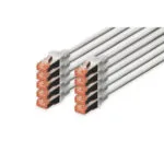 Digitus S/FTP Cat.6 (Gigabit) Καλώδιο Δικτύου Ethernet 0.5m Γκρι 10τμχ DK-1644-005-10