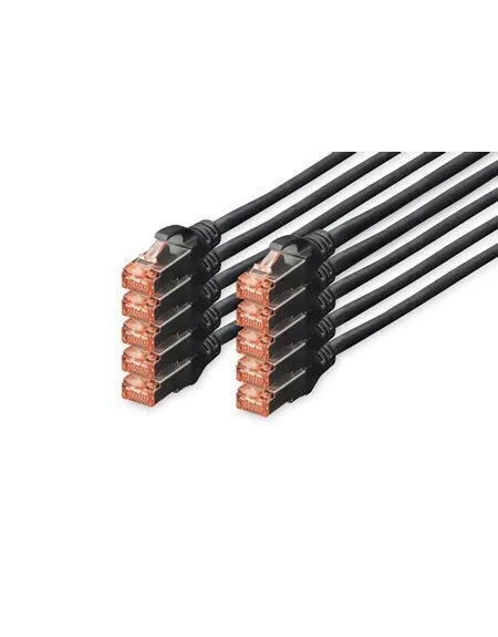 Digitus S/FTP Cat.6 (Gigabit) Καλώδιο Δικτύου Ethernet 0.25m Μαύρο 10τμχ DK-1644-0025-BL-10 - Image 1