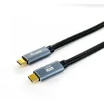 Equip Braided USB 3.2 Cable USB-C male - USB-C 100W PD Μαύρο 2m 128357