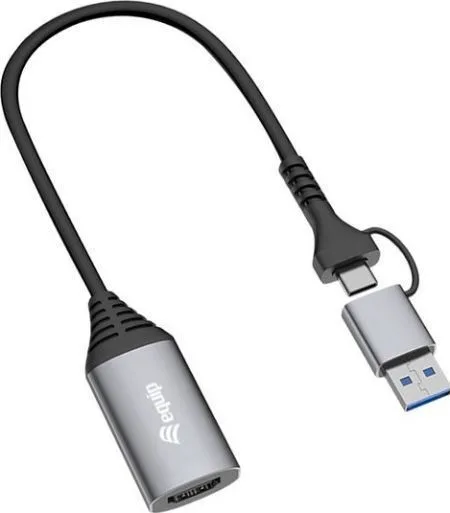 Equip Μετατροπέας USB-A / USB-C male σε HDMI male Γκρι 1τμχ 133498 - Image 1