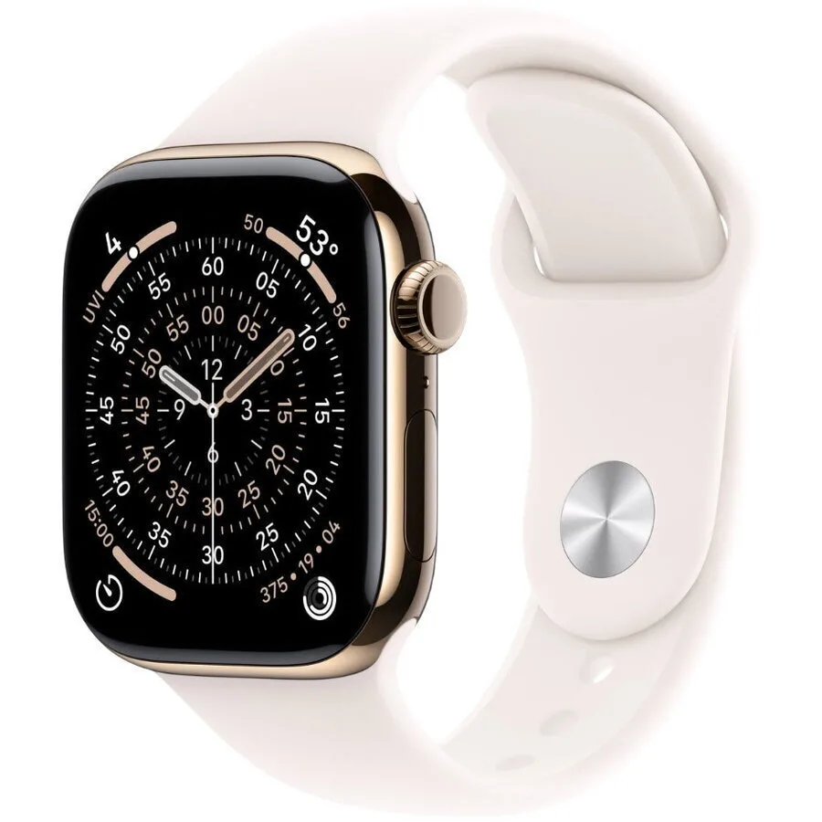 Apple Watch Series 11 Cellular Titanium 46mm Αδιάβροχο με eSIM και Παλμογράφο (Gold Titanium Case with Light Blush Sport Band - S/M) - Image 1
