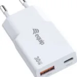 Equip Φορτιστής Χωρίς Καλώδιο GaN με Θύρα USB-A και Θύρα USB-C 30W Λευκός (245523)
