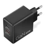 Lenovo Φορτιστής GaN με 2 Θύρες USB-C και Καλώδιο USB-C - USB-C 65W Μαύρος (40AW065BEU)
