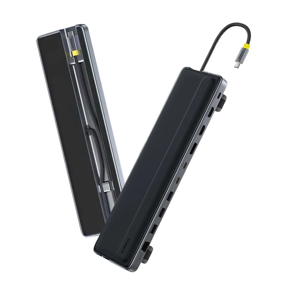 20251229153721_baseus_elitejoy_eh3_usb_c_docking_station_me_hdmi_displayport_4k_pd_ethernet_kai_syndesi_2_othonon_gri.jpeg Baseus EliteJoy EH3 USB-C Docking Station με HDMI/DisplayPort 4K PD Ethernet και σύνδεση 2 Οθονών Γκρι - Image 1