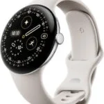 Google Pixel Watch 4 Aluminium 45mm με Παλμογράφο (Polished Silver Aluminium Case/Porcelain Active Band)