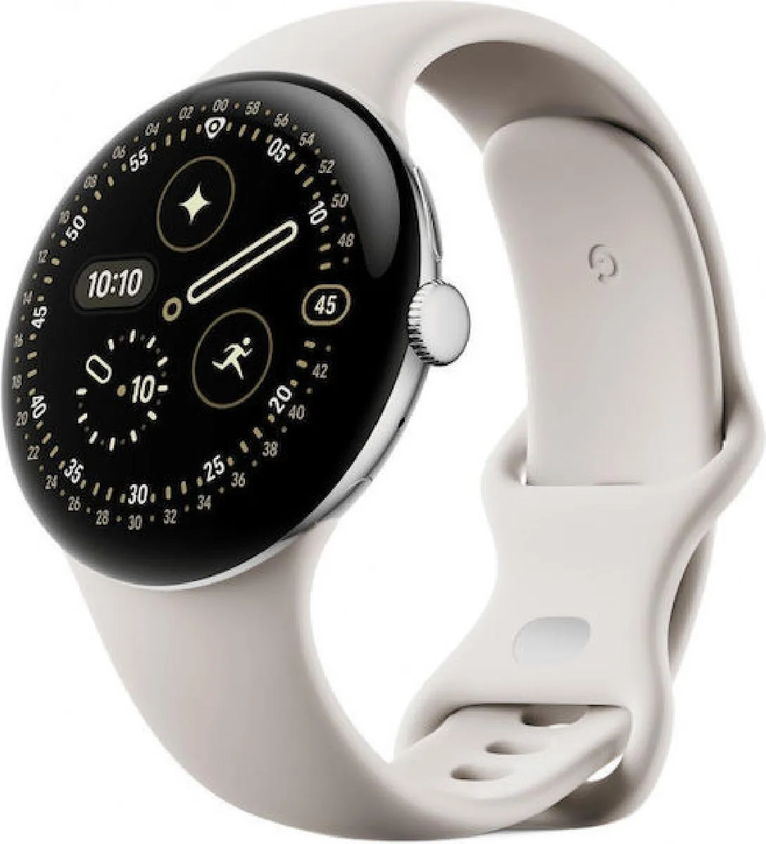 20260109160910_google_pixel_watch_4_aluminium_45mm_me_palmografo_polished_silver_aluminium_case_porcelain_active_band.jpeg Google Pixel Watch 4 Aluminium 45mm με Παλμογράφο (Polished Silver Aluminium Case/Porcelain Active Band) - Image 1