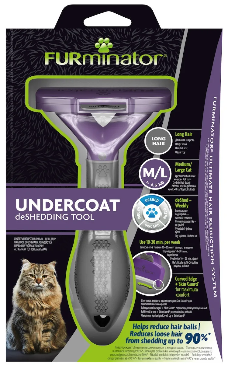 20260112173837_furminator_vourtsa_gatas_longhaired_cats_m_l_fur151357.jpeg FURminator Βούρτσα Γάτας Longhaired Cats M L FUR151357 - Image 1
