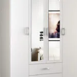 Romana Τετράφυλλη Ντουλάπα με Καθρέπτη Biel 160x52x205cm