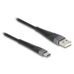DeLock USB 2.0 Cable USB-C male - USB-A 60W Μαύρο 3m 81123