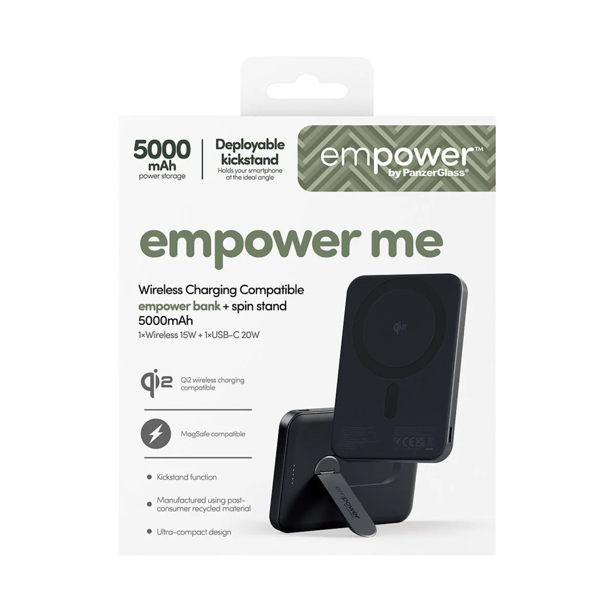 PanzerGlass Empower MagSafe 5000mAh 20W με Θύρα USB-C Μαύρο - Image 1