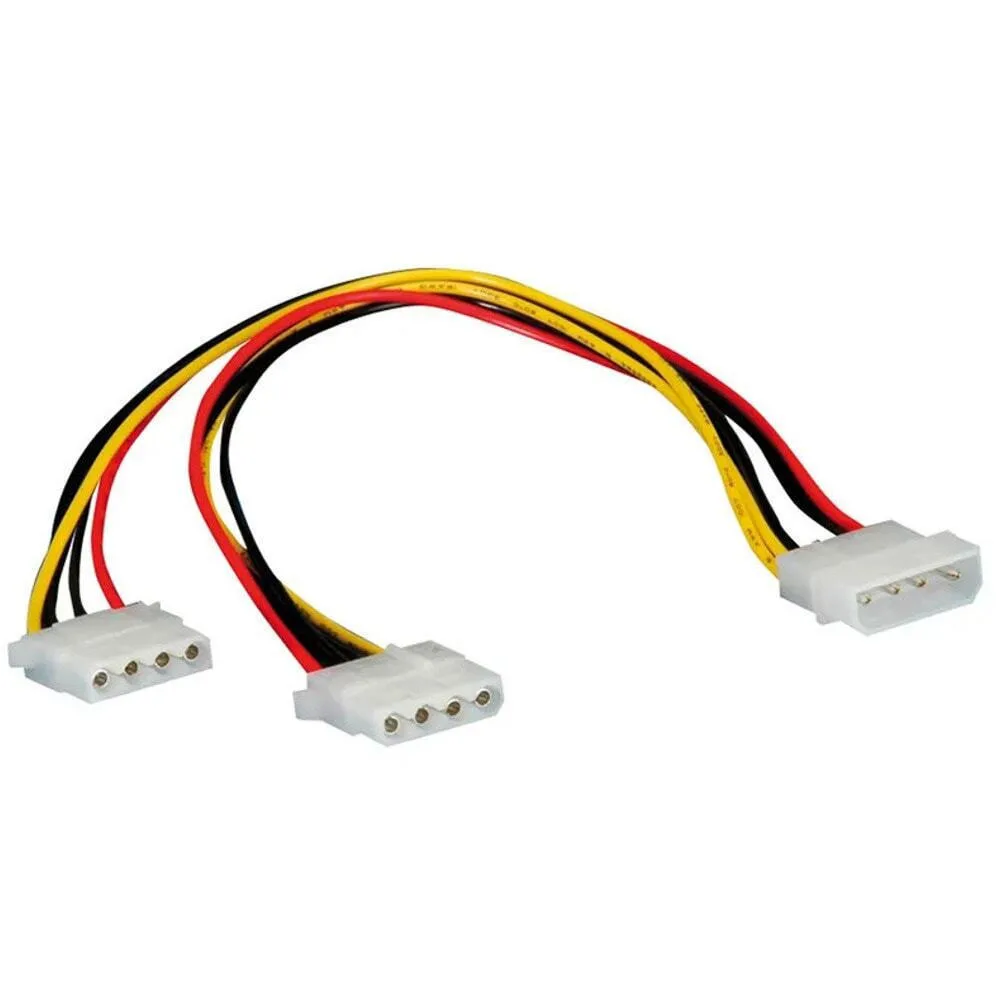 Psu Cable Splitter 4pin Molex To 2x 4pin Molex 5.25 2x5.25 - Image 1