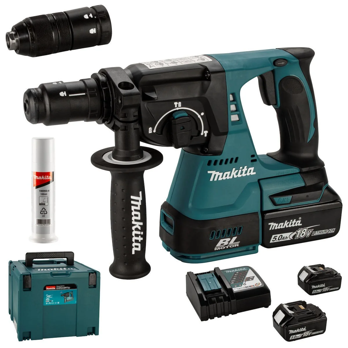 20260126162956_makita_kroustiko_skaptiko_pistoleto_mpatarias_brushless_18v_3x5ah_me_ypodochi_sds_plus_tacheias_dhr243rt3j.jpeg Makita Κρουστικό Σκαπτικό Πιστολέτο Μπαταρίας Brushless 18V 3x5Ah με Υποδοχή SDS Plus / Ταχείας DHR243RT3J - Image 1