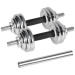 Rebel RBA-2326-15 Αλτήρες Σετ με Μπάρα Συνολικού Βάρους 15kg Ρυθμιζόμενοι σε Βαλιτσάκι