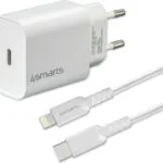 4Smarts Φορτιστής με Θύρα USB-C και Καλώδιο Lightning 20W Λευκός (4S465591)
