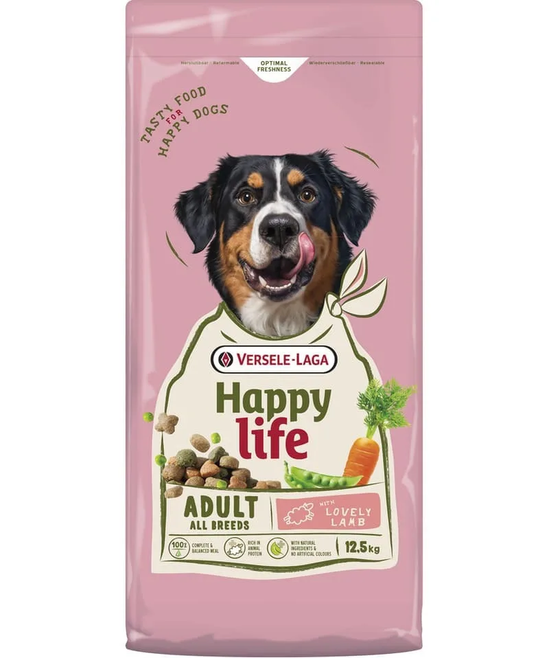 Happy Life 12.5kg Ξηρά Τροφή για Ενήλικους Σκύλους με Αρνί, Μήλο, Ρύζι, Κρέας, Λαχανικά και Σολομό - Image 1