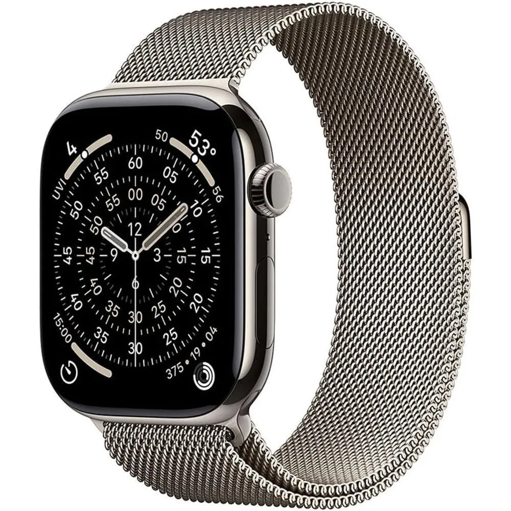 Apple Watch Series 11 Cellular Titanium 42mm Αδιάβροχο με eSIM και Παλμογράφο (Natural Titanium Case with Natural Milanese Loop) - Image 1