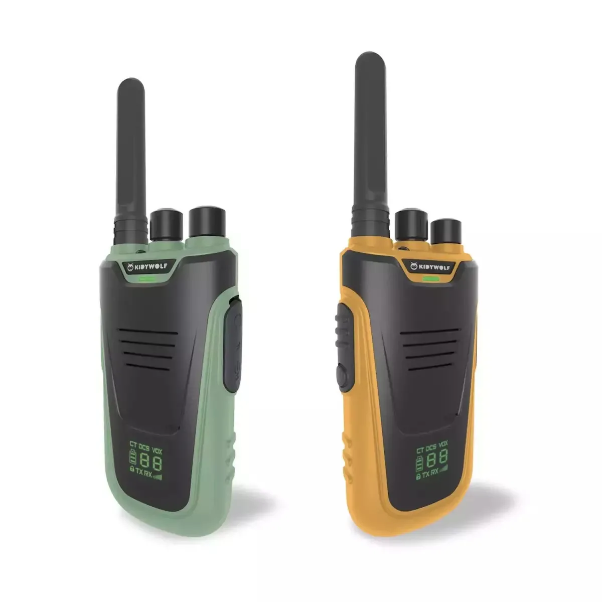 20260206154529_kidywolf_kidytalk_walkie_talkie_me_monochromi_othoni_set_2tmch_green_orange.jpeg Kidywolf Kidytalk Walkie Talkie με Μονόχρωμη Οθόνη Σετ 2τμχ Green/Orange - Image 1