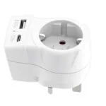 Skross United Kingdom Type G Travel Adapter Usb-a Usb-c 20w White