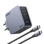 Ugreen Φορτιστής GaN με Θύρα USB-A και 3 Θύρες USB-C και Καλώδιο USB-C - USB-C 160W Power Delivery Μαύρος (Nexode Pro)