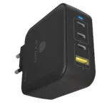 Icy Box Φορτιστής Χωρίς Καλώδιο με Θύρα USB-A και 3 Θύρες USB-C 100W Power Delivery Μαύρος (IB-PS1040-PD)