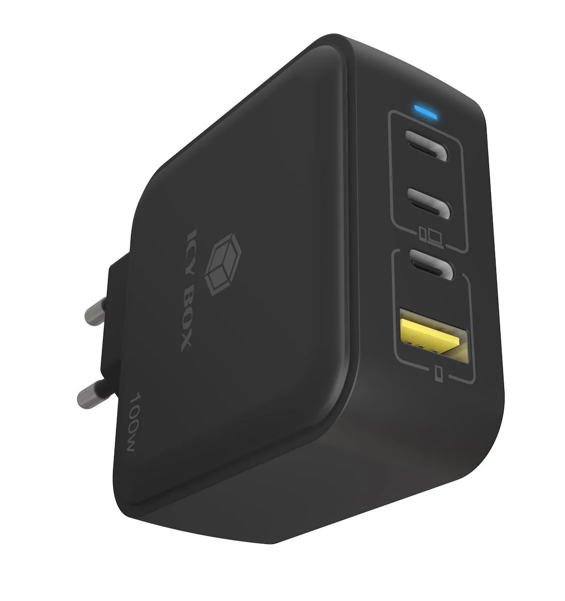 20260219152448_icy_box_fortistis_choris_kalodio_me_thyra_usb_a_kai_3_thyres_usb_c_100w_power_delivery_mayros_ib_ps1040_pd.jpeg Icy Box Φορτιστής Χωρίς Καλώδιο με Θύρα USB-A και 3 Θύρες USB-C 100W Power Delivery Μαύρος (IB-PS1040-PD) - Image 1