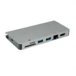 Roline USB-C Docking Station με HDMI 4K PD Ethernet και σύνδεση 2 Οθονών Ασημί (12.02.1022-4)