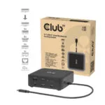 Club3D CSV-2542 USB-C Docking Station με HDMI/DisplayPort 4K PD Ethernet και σύνδεση 3 Οθονών Μαύρο