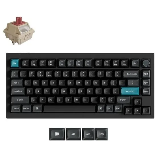 Keychron Q1 Ultra 8K Q1U-M1 Ασύρματο Gaming Μηχανικό Πληκτρολόγιο 75% με Keychron Silk POM Red διακόπτες και RGB φωτισμό (Αγγλικό US) - Image 1