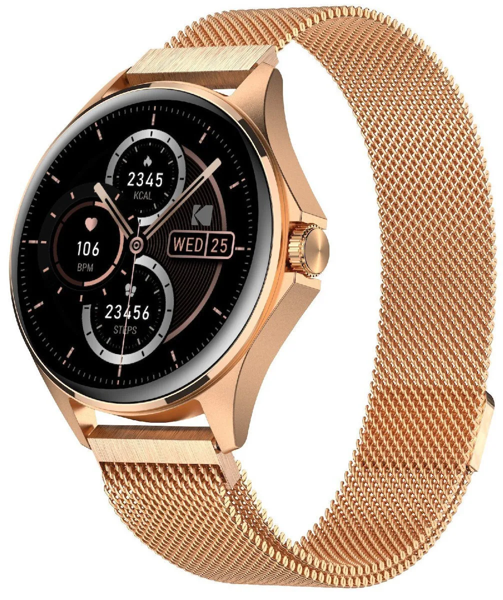 20260226163225_kodak_sw_7211_43mm_smartwatch_me_sim_kai_palmografo_roz_chryso.jpeg Kodak SW-7211 43mm Smartwatch με SIM και Παλμογράφο (Ροζ Χρυσό) - Image 1