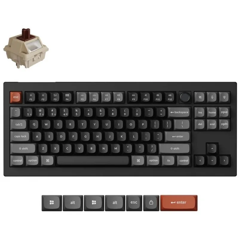 Keychron V3 Ultra 8K V3U-D3 Ασύρματο Gaming Μηχανικό Πληκτρολόγιο με Keychron Silk POM Brown διακόπτες και RGB φωτισμό (Αγγλικό US) - Image 1