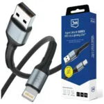 3MK Hyper USB-A to Lightning Cable 12W Μαύρο 2m