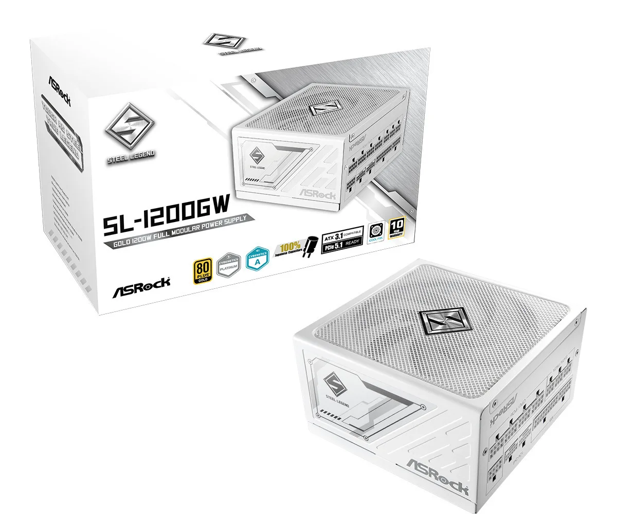 20260304094758_asrock_steel_legend_sl_1200gw_1200w_leyko_trofodotiko_ypologisti_full_modular_80_plus_gold.jpeg ASRock Steel Legend SL-1200GW 1200W Λευκό Τροφοδοτικό Υπολογιστή Full Modular 80 Plus Gold - Image 1