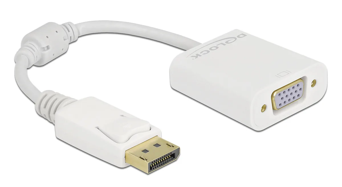20260306092724_delock_metatropeas_displayport_male_se_vga_female_leyko_1tmch_61007.jpeg DeLock Μετατροπέας DisplayPort male σε VGA female Λευκό 1τμχ 61007 - Image 1