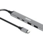Port Designs Hub 4 Θυρών USB 3.0 με σύνδεση USB-C Γκρι