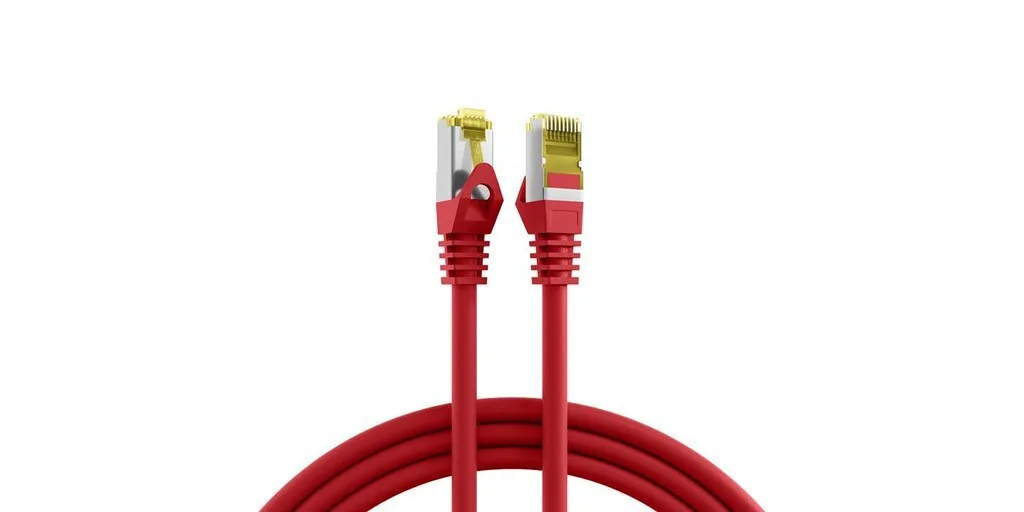 EFB S/FTP Cat.6a (Gigabit) Καλώδιο Δικτύου Ethernet 15m Κόκκινο MK7001.0,15R - Image 1