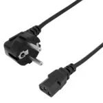 Powertech Schuko - Schuko Cable 1m Μαύρο CAB-P046