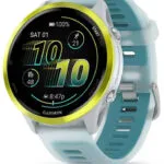 Garmin Forerunner 570 Aluminium 47mm Αδιάβροχο Smartwatch με Παλμογράφο (Amp Yellow Aluminum with Translucent Whitestone/Turquoise Band)