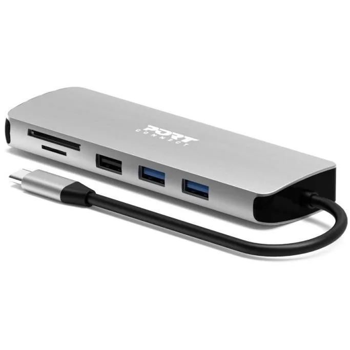 20260309152221_port_designs_usb_c_docking_station_me_gri_900164.jpeg Port Designs USB-C Docking Station με Γκρι (900164) - Image 1