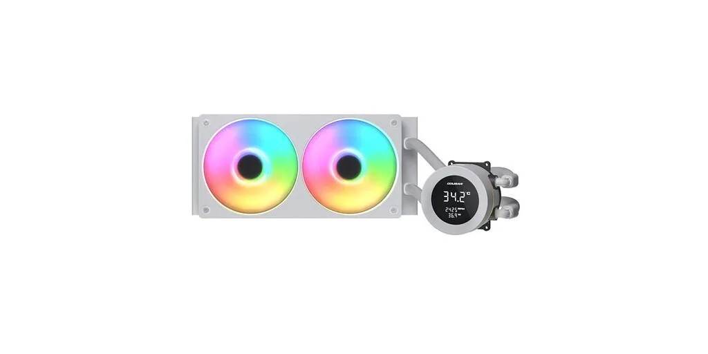 Cougar Poseidon Vistek Υδρόψυξη AIO CPU με 2 Ανεμιστήρες 120mm και ARGB Φωτισμό Λευκή - Image 1