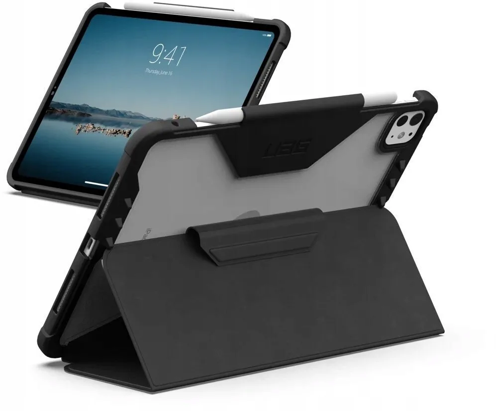 20260310102949_uag_plyo_lt_tablet_case_protective_case_holder_apple_pencil_ipad_pro_11_m4_2024_m5_2025_black_ice.jpeg Uag Plyo Lt Tablet Case Protective Case Holder Apple Pencil Ipad Pro 11" M4 2024 M5 2025 Black-ice - Image 1