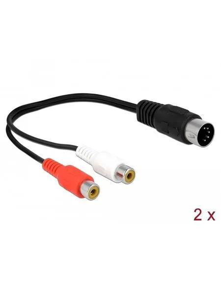 20260312115632_delock_din_cable_diode_plug_5_pin_to_2_x_rca_female_20cm_85835.jpeg Delock Din Cable Diode Plug 5 Pin To 2 X Rca Female 20cm 85835 - Image 1