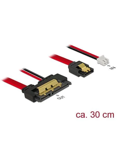Delock Cable Sata 6 Gb S 7 Pin Receptacle + 2 Pin Power Female To Sata 22 Pin Receptacle Straight 5 V Metal 30 Cm 85242 - Image 1