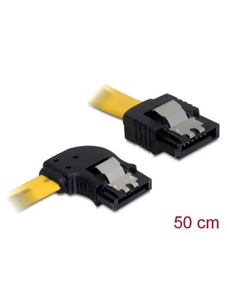 Delock Sata 3 Gb S Cable Straight To Left Angled 50 Cm Yellow 82493 - Image 1