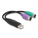 Delock Usb Ps/2 Προσαρμογέας 0.17 M 2x 6-p Mini-din Usb A Θηλυκό Αρσενικό Μαύρο Πράσινο Μωβ