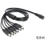 Delock Cable Dc Splitter 5.5x2.1mm 1xfemale To 6xmale 83289