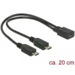 DeLock Cable Μετατροπέας micro USB female σε micro USB 2x male 1τμχ