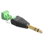 Delock Adapter Stereo Jack Male 6.35 Mm To Terminal Block 3 Pin 2-part 65460