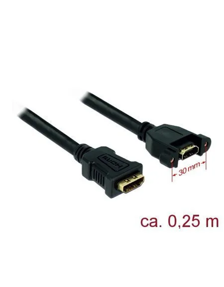 DeLock Cable HDMI male - HDMI female 0.25m Μαύρο 85100 - Image 1