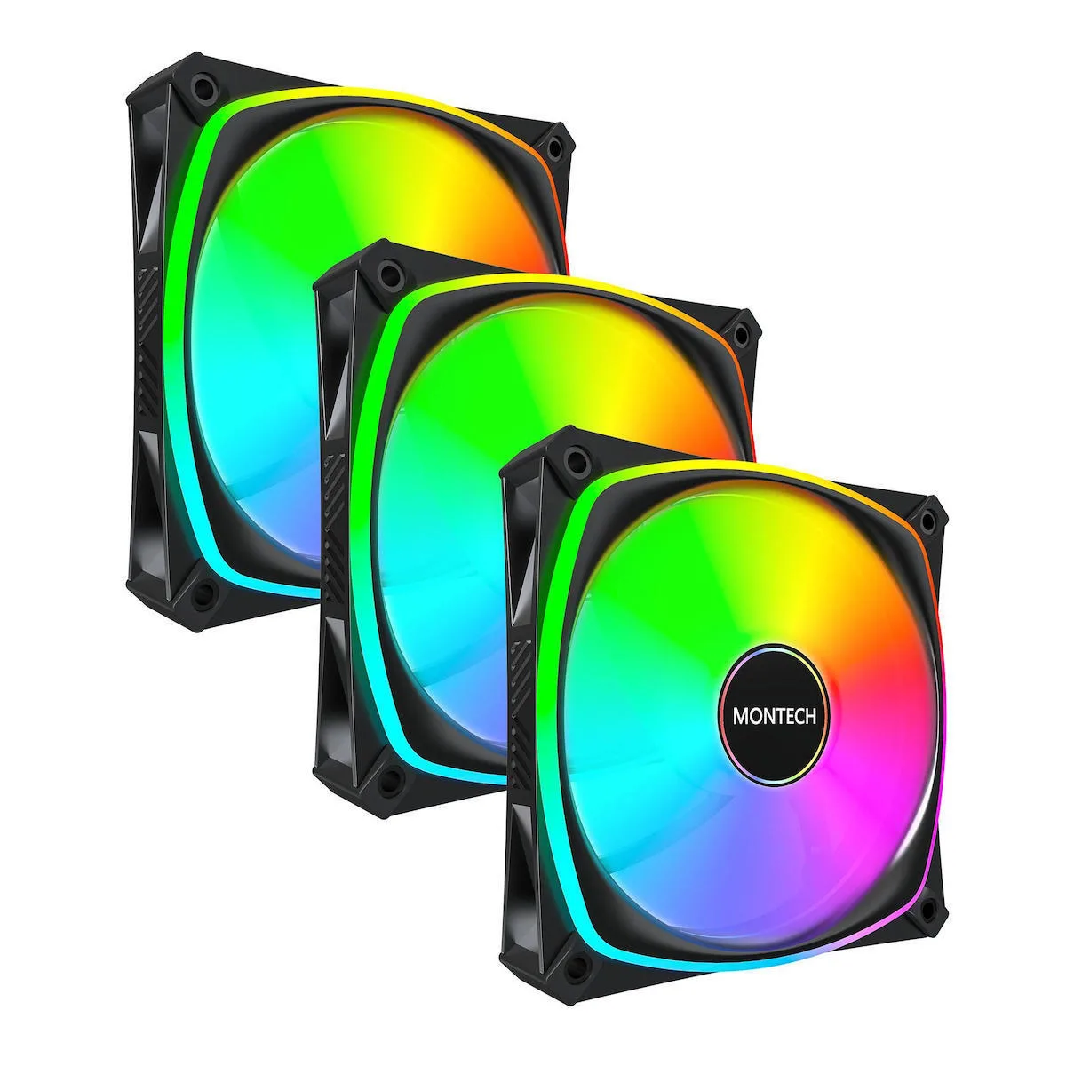 20260313170222_montech_rx120_pro_case_fan_me_rgb_fotismo_kai_syndesi_4_pin_pwm_3tmch.jpeg Montech RX120 PRO Reverse Blade Case Fan (1760rpm / 72.3cfm) με RGB Φωτισμό και Σύνδεση 4-Pin PWM 3τμχ - Image 1